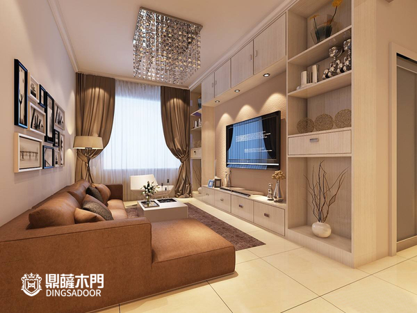 重慶鼎薩木門(mén)：家居背景墻設(shè)計(jì)　儲(chǔ)物柜＋電視墻