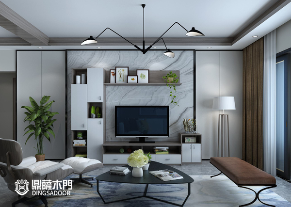 重慶鼎薩木門(mén)：家居背景墻設(shè)計(jì)　組合儲(chǔ)物柜＋電視墻